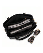 Embossed Ethnic Motif Satchel - Black 4