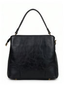 Embossed Ethnic Motif Satchel - Black 5