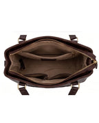 Embossed Ethnic Motif Satchel - Coffee Brown 4