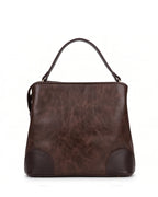 Embossed Ethnic Motif Satchel - Coffee Brown 5