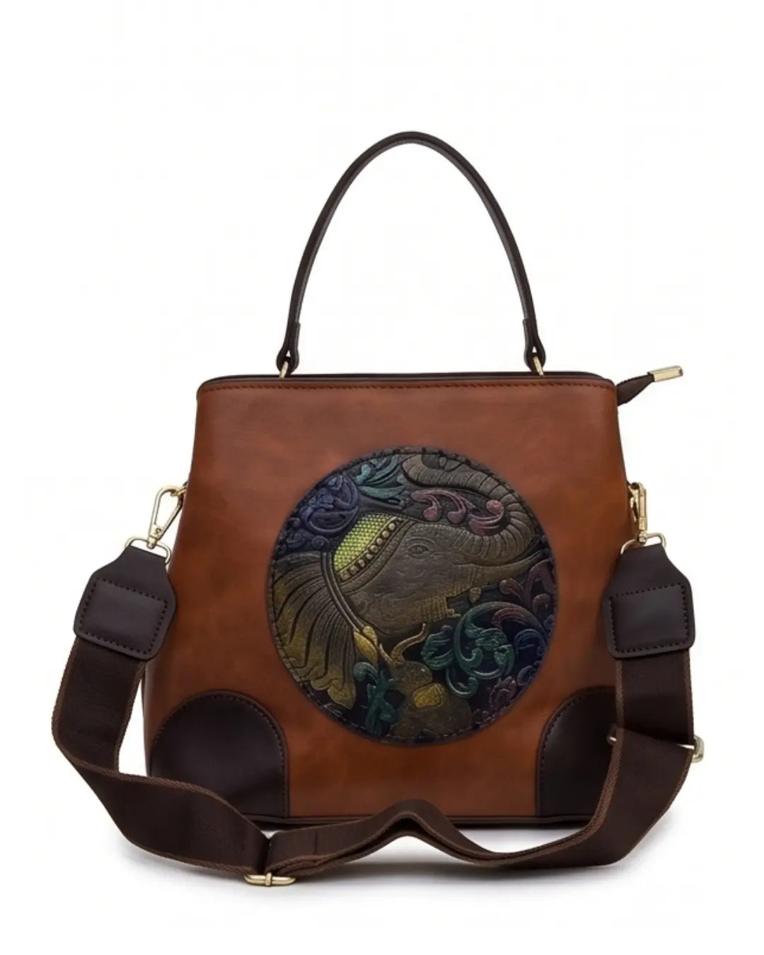 Embossed Ethnic Motif Satchel 1
