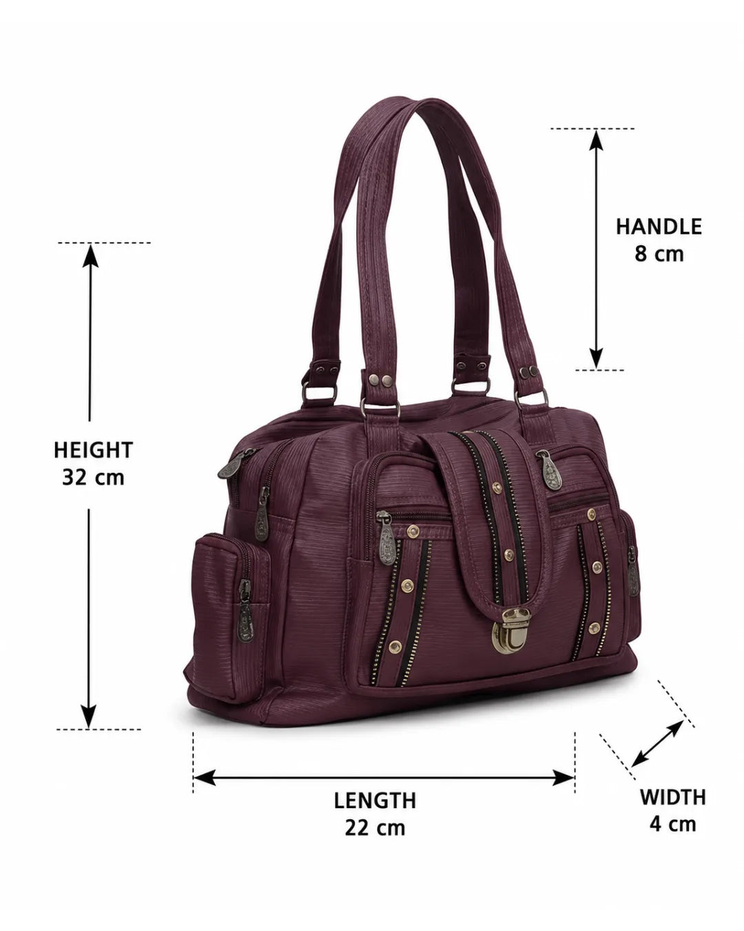 Everyday Utility Satchel Bag - Burgundy 5