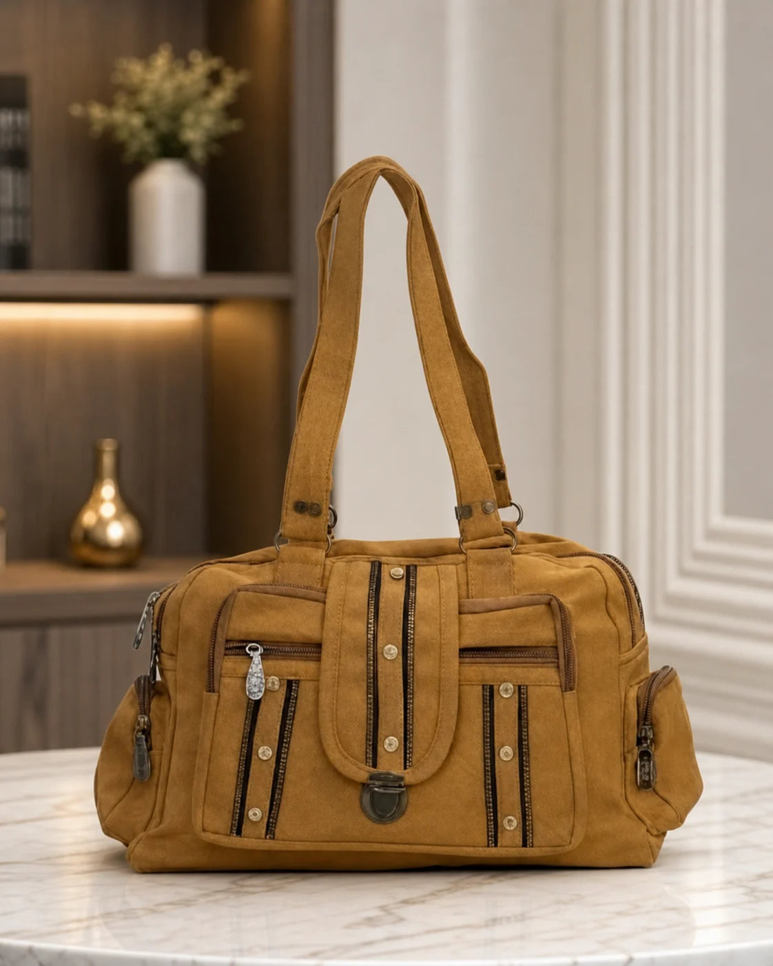 Everyday Utility Satchel Bag - Khaki