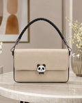 Cute Panda Charm Sling Bag -Beige Black