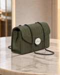 Aesthetic Cat Motif Green Sling Bag