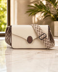 Classic Chevron Strap Sling Bag- Brown
