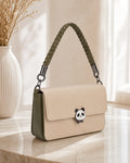 Cute Panda Charm Sling Bag -Beige Green