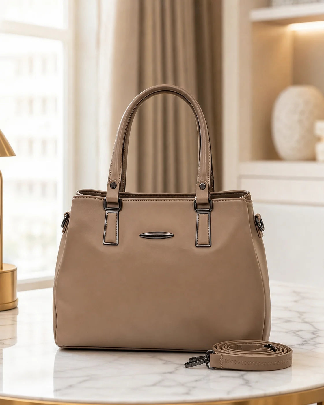 Luxe Aesthetic Beige Satchel Bag