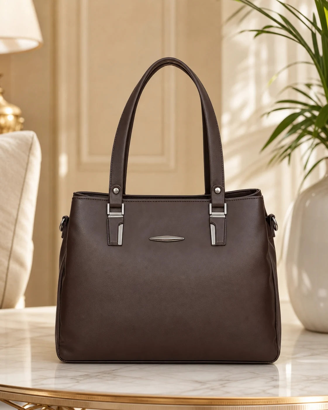 Luxe Aesthetic Brown Satchel Bag