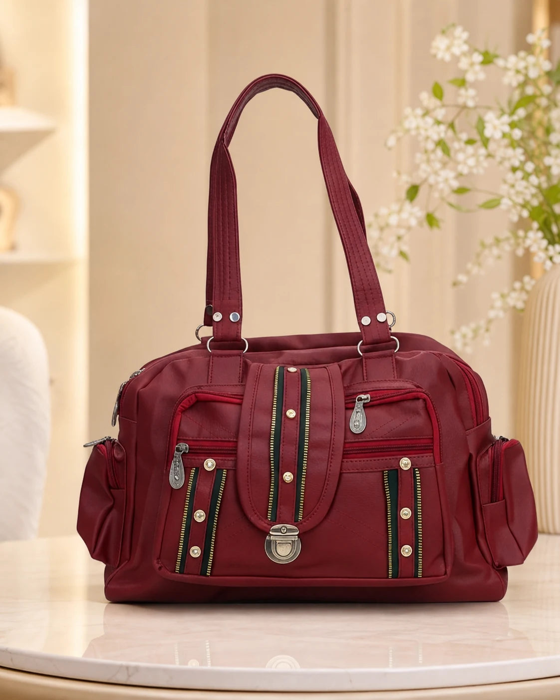 Everyday Utility Satchel Bag - Red