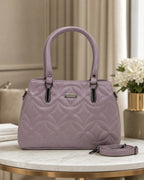 Statement Quilted Purple Satchel Bag