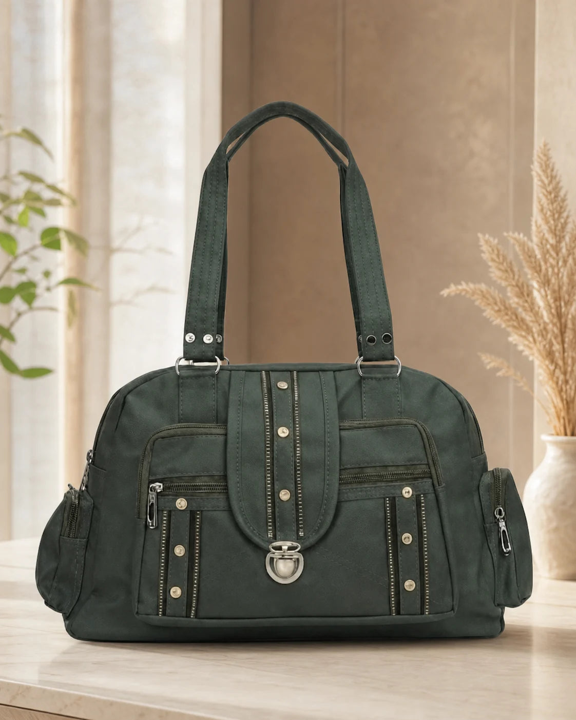 Everyday Utility Satchel Bag - Green