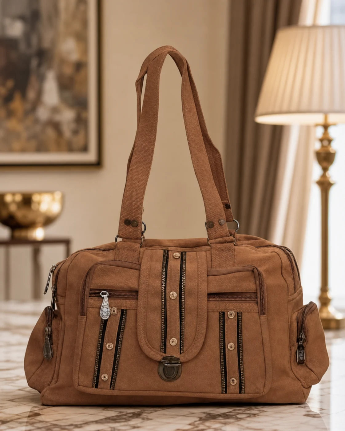 Everyday Utility Satchel Bag - Brown