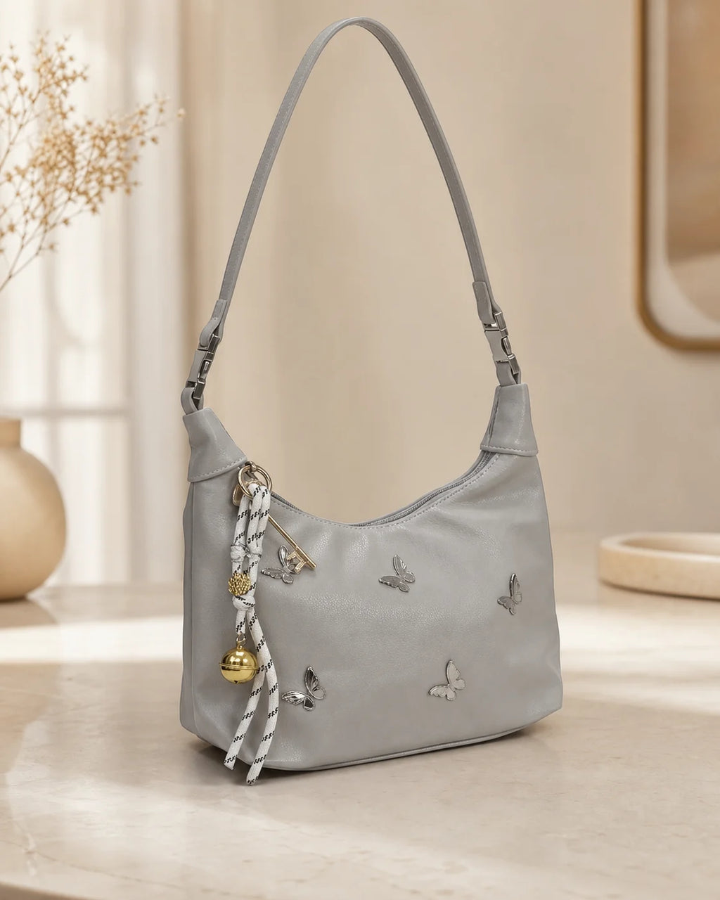 Trendy Butterfly Motif Hobo