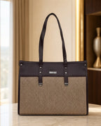 Practical Minimalist Brown & Beige Tote Bag