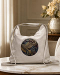 Ethnic Motif Soft Hobo Bag - Grey