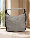 Stylish Woven Hobo Bag - Grey
