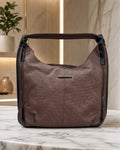 Stylish Woven Hobo Bag - Brown