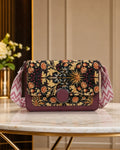 Floral Jacquard Canvas Sling Bag - Pink