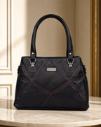 Classic Textured Black Satchel Bag