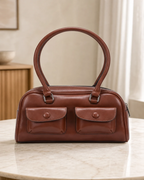 Retro Utilitarian East-West Bag - Brown