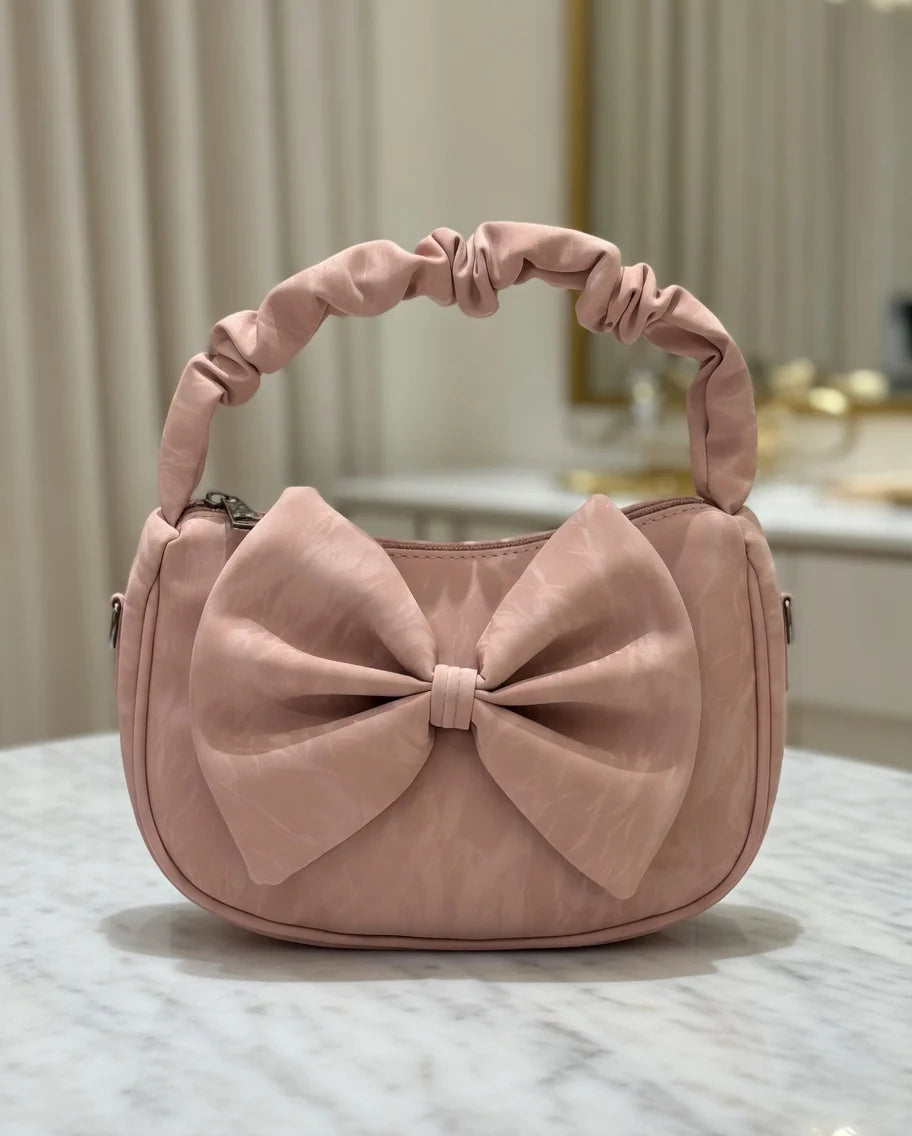 Oversized Bow Crescent Hobo Bag