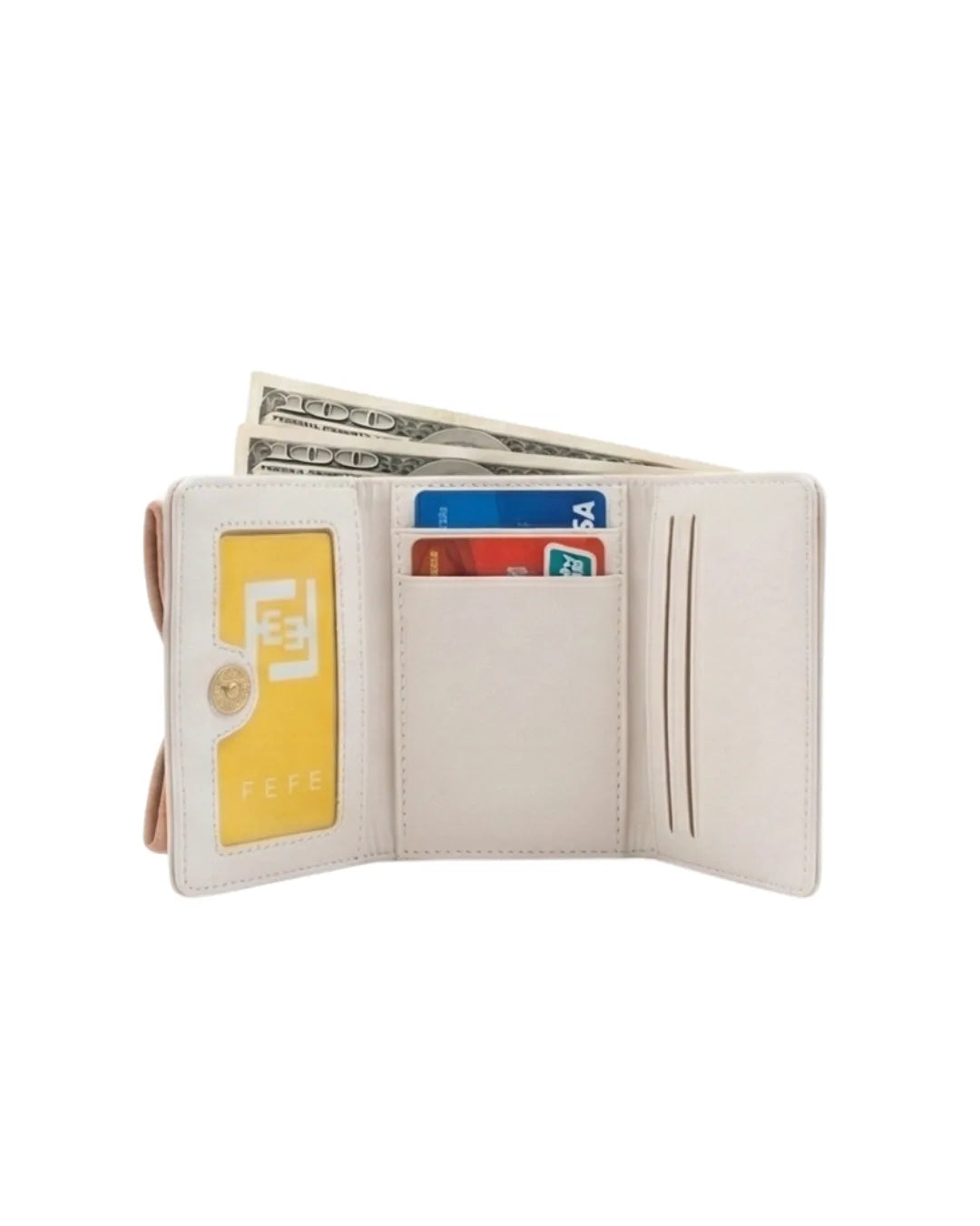 Peach oversized bow mini wallet by Lora Halle
