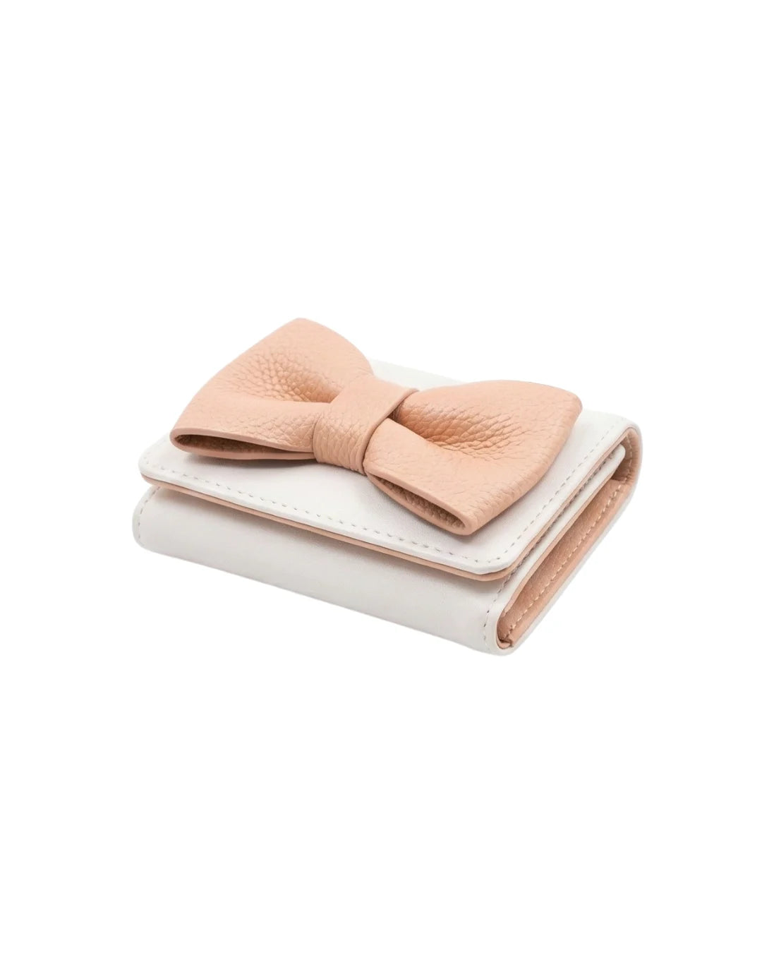 Peach oversized bow mini wallet by Lora Halle