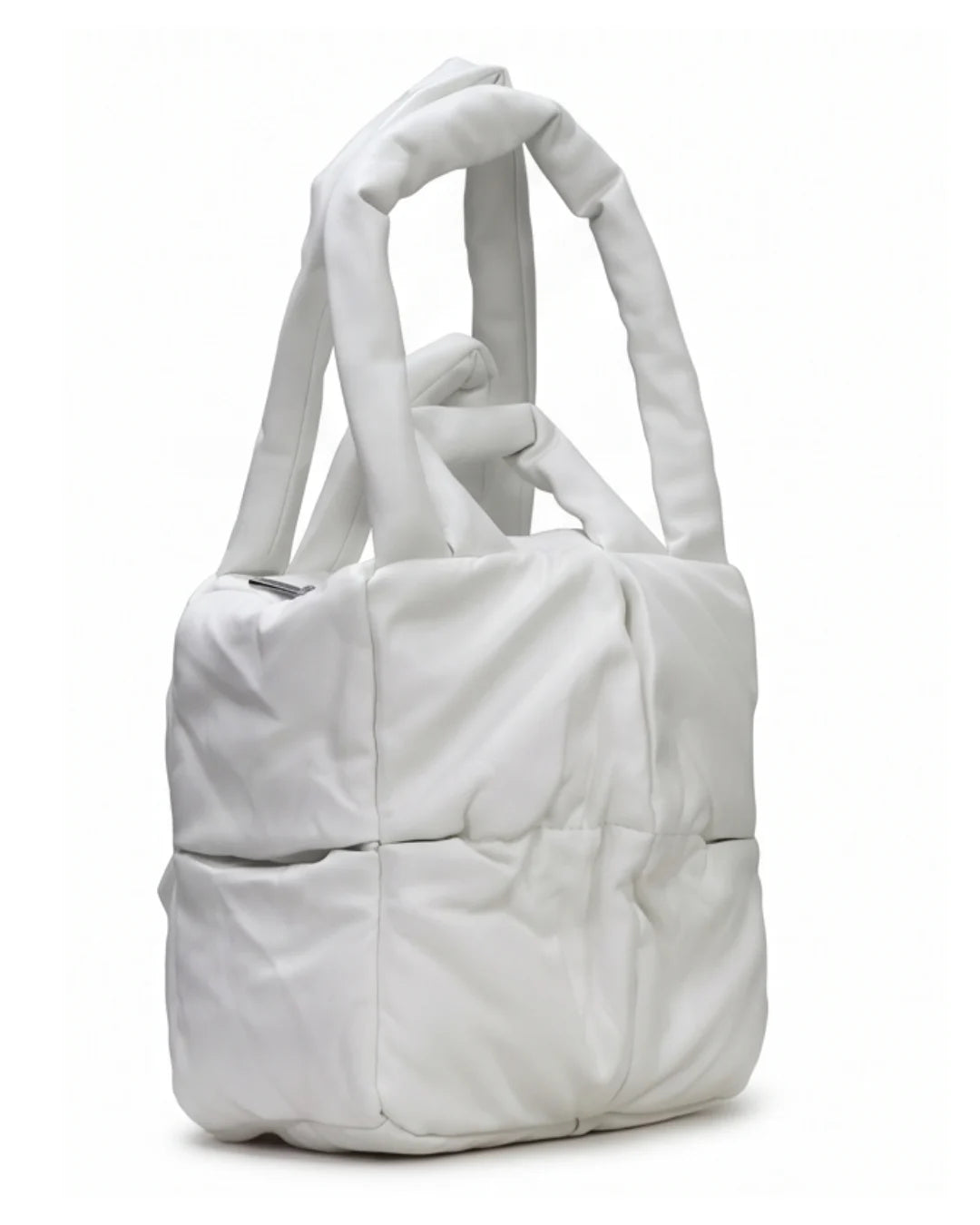 Puffy Quilted Trendy Bag - White 4