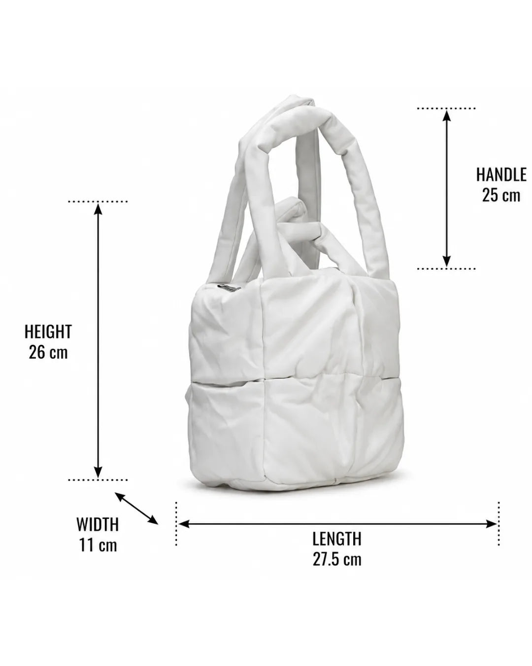 Puffy Quilted Trendy Bag - White 6