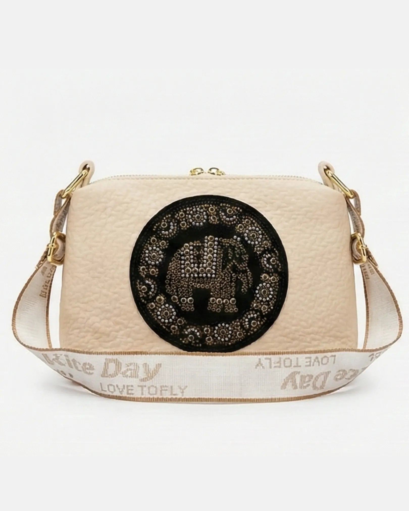 Sling Bag For Women Cream Rhinestone Lora Halle
