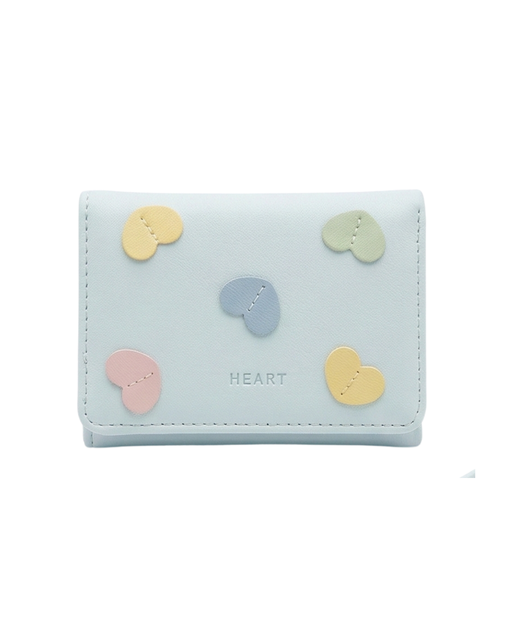 Small Wallet For Ladies Ice Blue Heart Trifold Lora Halle
