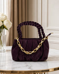 Snatched Ruched Cloud Sling Bag - Burgundy