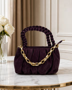 Snatched Ruched Cloud Sling Bag - Burgundy
