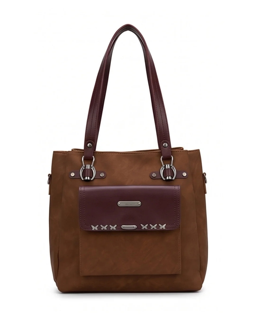 Structured Contrast Pocket Tote