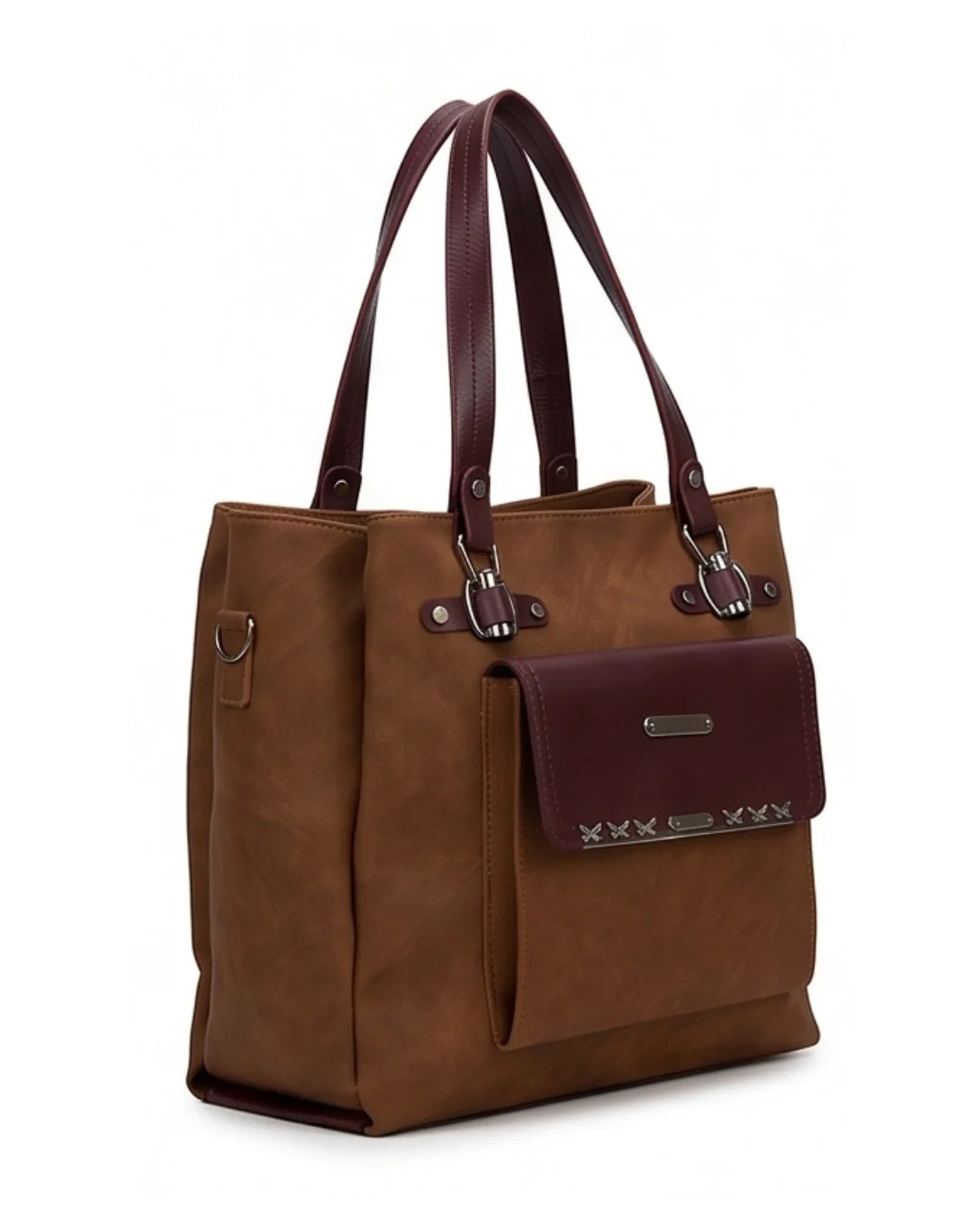 Structured Contrast Pocket Tote 5