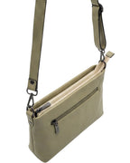 Two-tone minimalist ladies side bag and messenger bag with adjustable strap
