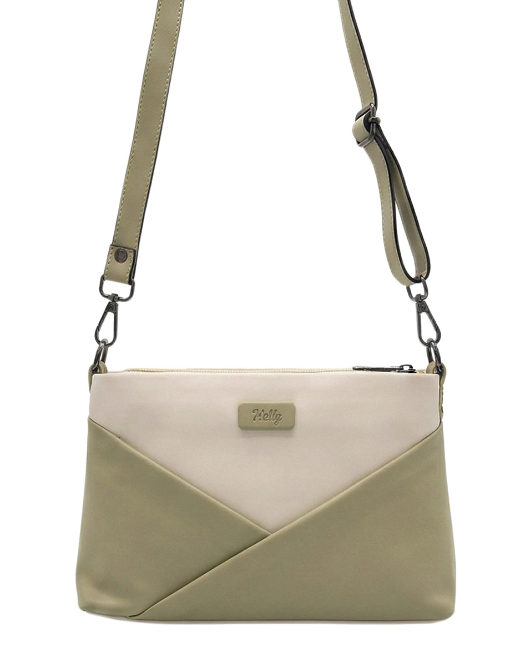 Two-tone minimalist ladies side bag and messenger bag with adjustable strap
