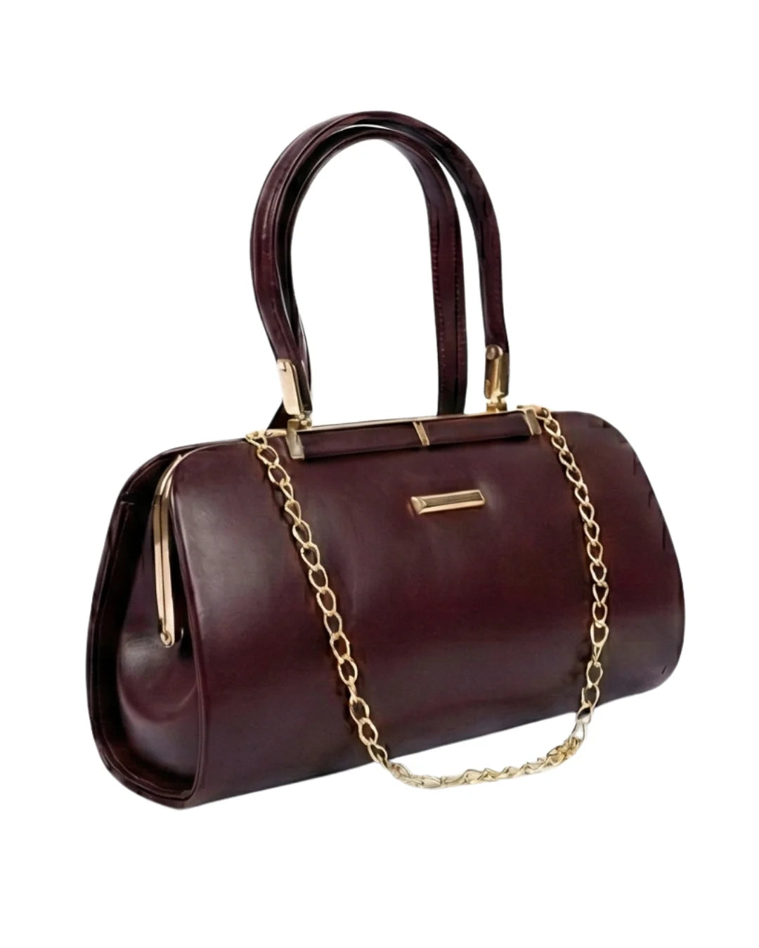 Women's Handbags Burgundy Gold Bar Lora Halle
