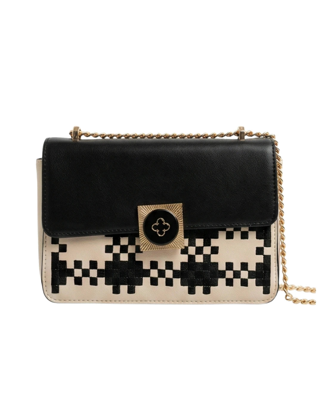 black and white bag with gold chain strap for branded handbags sale