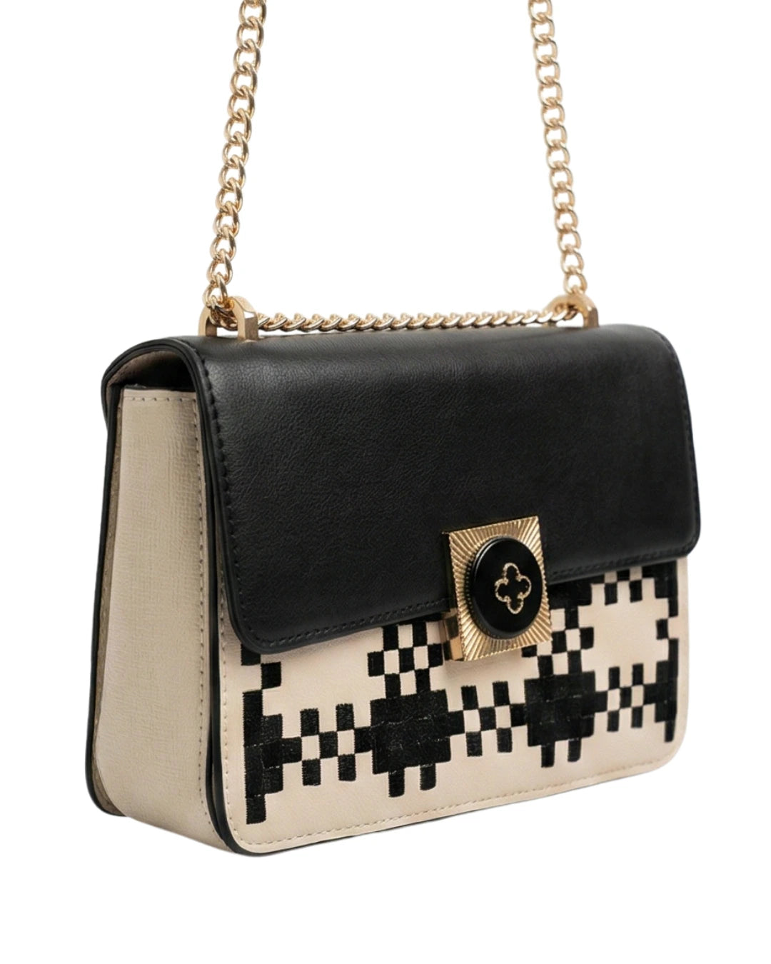 black and white bag with gold chain strap for branded handbags sale