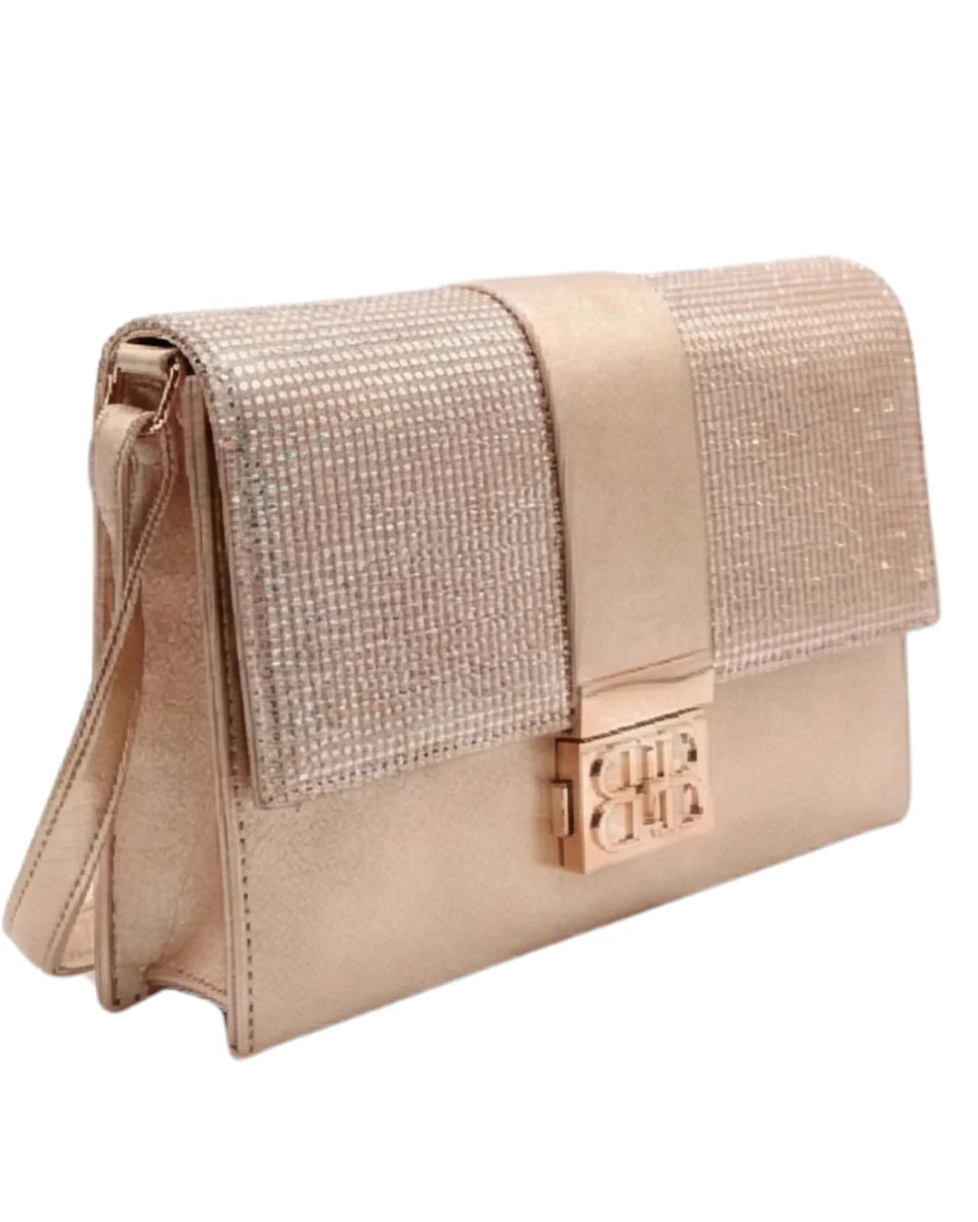 rose gold ladies clutch bag for party wear by Lora Halle